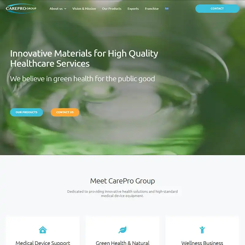 Design & Development of the Carepro Group Website