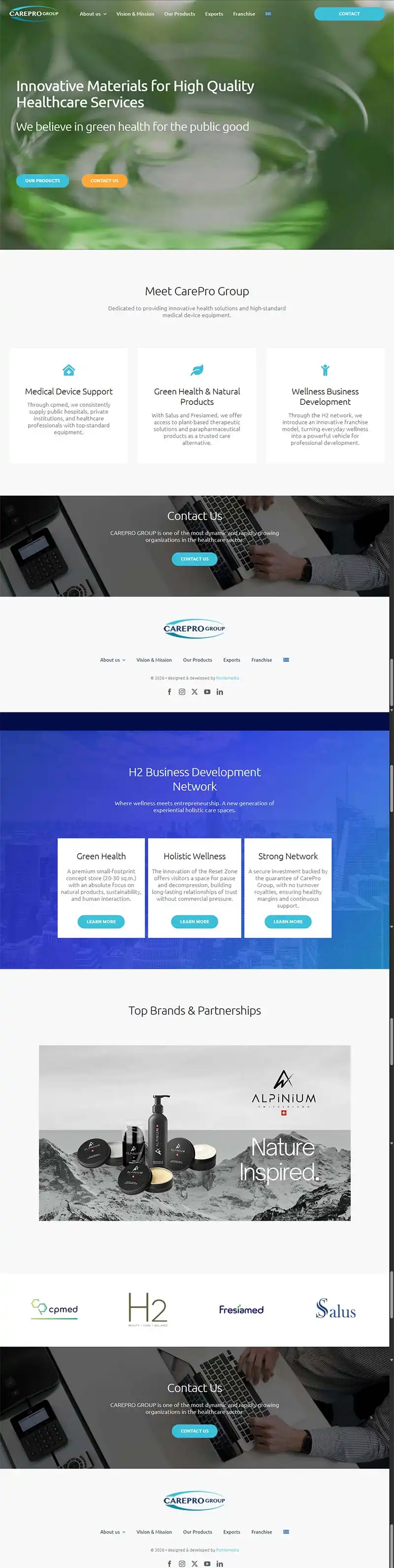 Design & Development of the Carepro Group Website